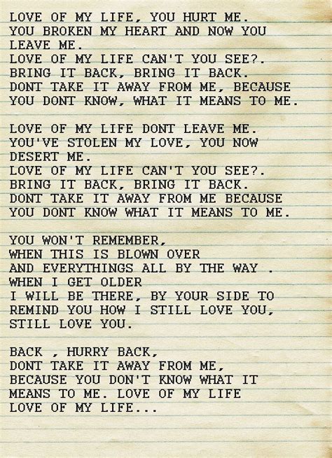 love of my life lyrics|love of my life tłumaczenie.